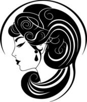 Art Nouveau - Black and White Isolated Icon - Vector illustration