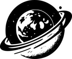 Planet, Black and White Vector illustration