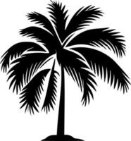 palmera, negro y blanco vector ilustración