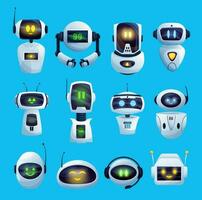 Cartoon chat bots and robots vector set