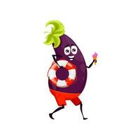 Eggplant aubergine vegetable character with circle vector