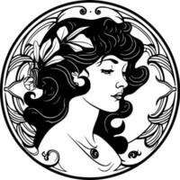 Art Nouveau, Minimalist and Simple Silhouette - Vector illustration