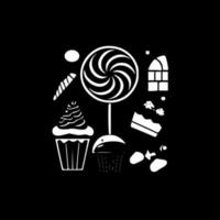 Sweets, Black and White Vector illustration