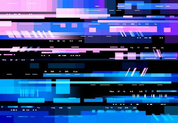Glitch screen with pixels digital noise background
