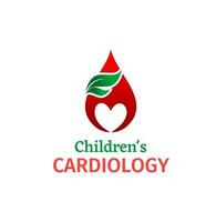 Childrens cardiology isolated icon of heart health vector