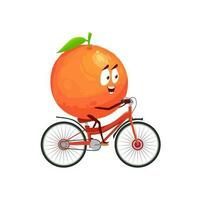 Cartoon orange fruit vector icon, funny sportsman