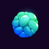 Galaxy space planet with ice surface GUI icon vector