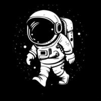 astronauta, negro y blanco vector ilustración