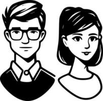 Couple - High Quality Vector Logo - Vector illustration ideal for T-shirt graphic