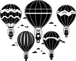 Balloons, Black and White Vector illustration