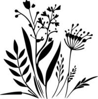 floral, minimalista y sencillo silueta - vector ilustración