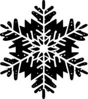 Snowflake - Black and White Isolated Icon - Vector illustration