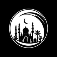 ramadán, negro y blanco vector ilustración