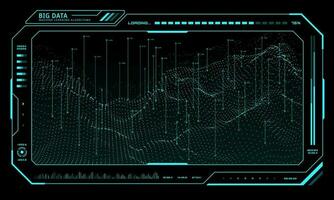 grande datos tecnología red, futurista ui hud vector