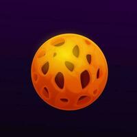 Orange galaxy planet with core and holes GUI icon vector