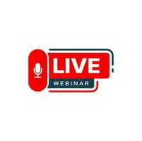 Live webinar, online webcast icon with microphone vector