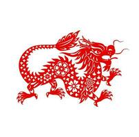 Chinese lunar new year dragon, zodiac sign vector