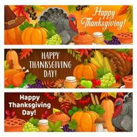 Happy Thanksgiving holiday turkey autumnal harvest vector