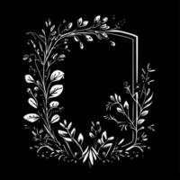 Floral Frame, Minimalist and Simple Silhouette - Vector illustration