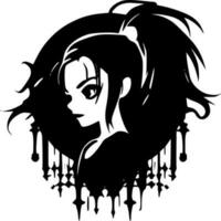 Goth - Black and White Isolated Icon - Vector illustration