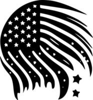 patriótico - negro y blanco aislado icono - vector ilustración