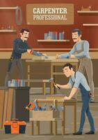 Carpenters and woodworkers workers vector