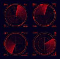 HUD military radar or sonar display, target detect vector