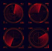 HUD military radar or sonar display, target detect vector