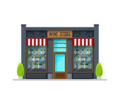 Wine store building, vector store with alcohol