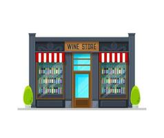 Wine store building, vector store with alcohol