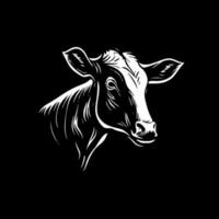 vaca, negro y blanco vector ilustración