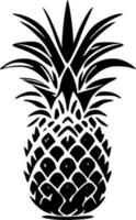 Pineapple, Black and White Vector illustration