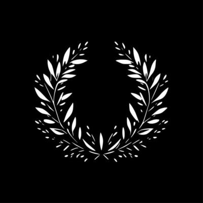 Wreath - Black and White Isolated Icon - Vector illustration