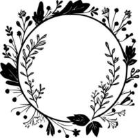 Floral Frame, Minimalist and Simple Silhouette - Vector illustration