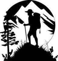 Hiking - Minimalist and Flat Logo - Vector illustration