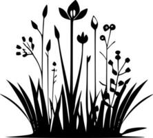 primavera - negro y blanco aislado icono - vector ilustración