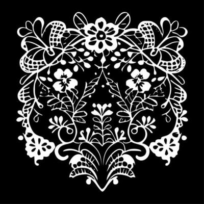 Lace - Black and White Isolated Icon - Vector illustration