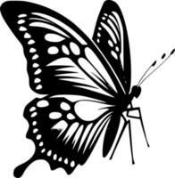 mariposa - negro y blanco aislado icono - vector ilustración