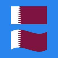 Qatar flag vector isolated on blue background