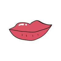 lips doodle art isolated on white background vector