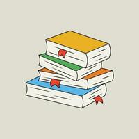 Stack of books hand drawing vector