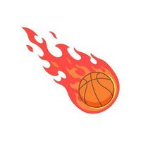 vector burning basketball isolated on white background