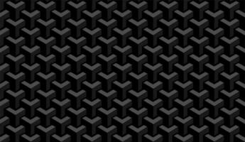 black seamless geometric 3d pattern vector background