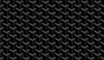 black seamless geometric 3d pattern vector background