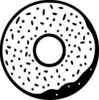 Donut, Black and White Vector illustration