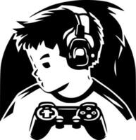 Gamer, Black and White Vector illustration