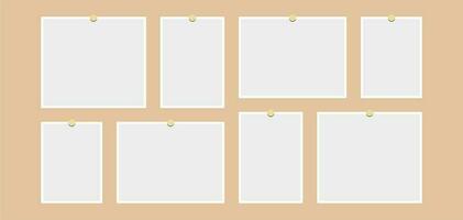 Pictures or photos frame collage. comics page grid layout abstract photo frames and digital photo wall template vector