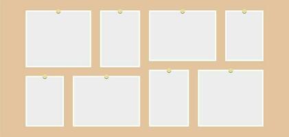 Pictures or photos frame collage. comics page grid layout abstract photo frames and digital photo wall template vector