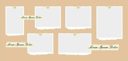 Pictures or photos frame collage. comics page grid layout abstract photo frames and digital photo wall template vector