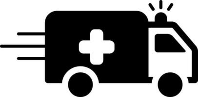 solid icon for ambulance vector